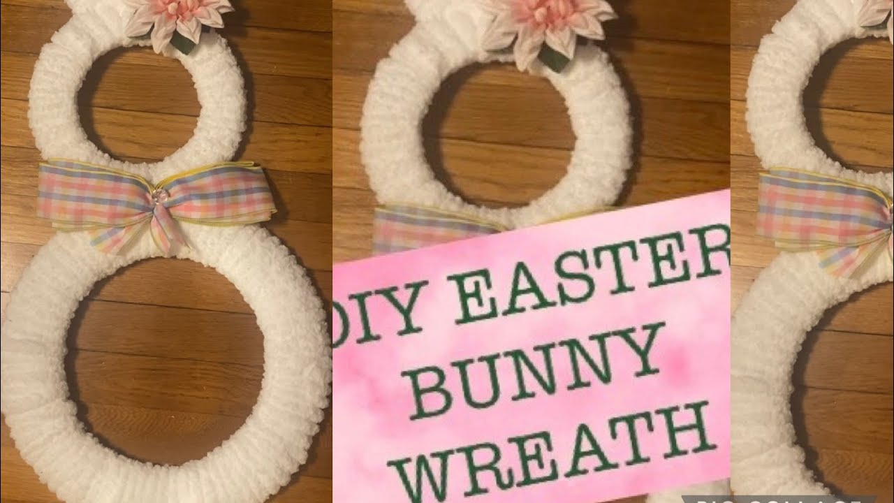 DOLLAR TREE EASTER BUNNY WREATH🐰EASTER BUNNY WREATH MADE WITH SIMPLE
