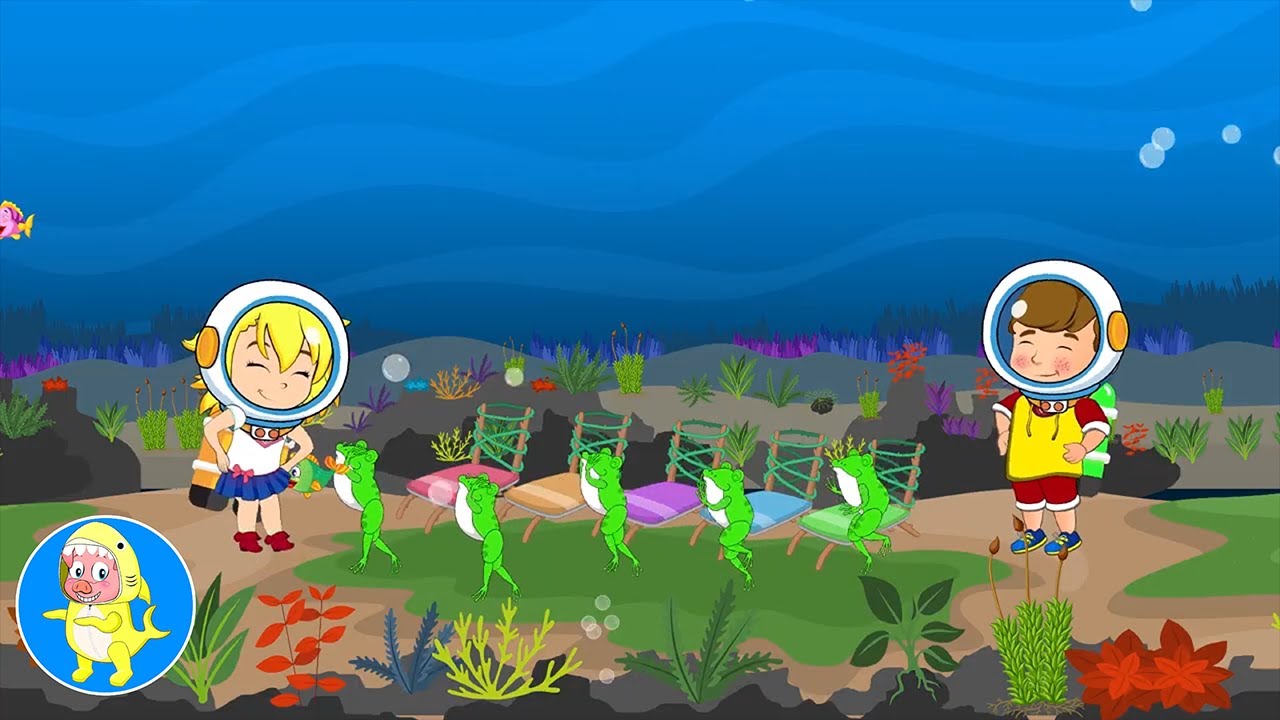 Five Little Speckled Frogs Sat On A Speckled Log | DooDooShark Nursery Rhymes & Kids Songs