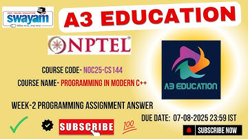 NPTEL Programming in Modern C++ Programming Week 2 Assignment Solutions | NOC25‑CS144 | Jul–Dec 2025