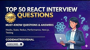 📖React Interview Questions Mastery 2025 | Top 50 Most Important Questions for Beginners to Advanced