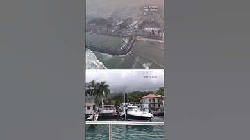 Lahaina, before and after the Hawaii wildfires