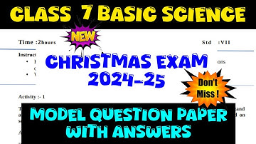 class 7 basic science christmas exam model question paper 2024 #class7_basicscience_christmas_exam_