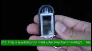 Water Proof Mini Solar Keychain Flashlight