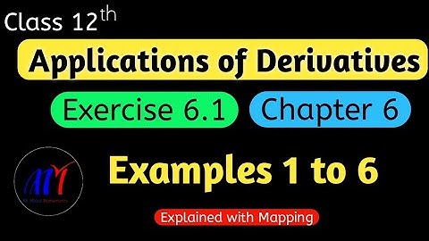Chapter 6  Exercise 6.1 (Examples 1 to 6) Application of Derivatives Class 12 Maths | NCERT Solution