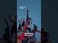fans wave Palestinian flag during PSG celebrations