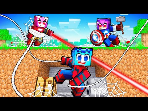 SUPERHERO FAN GIRL HUNTERS vs SUPERHERO SPEEDRUNNER in Minecraft!