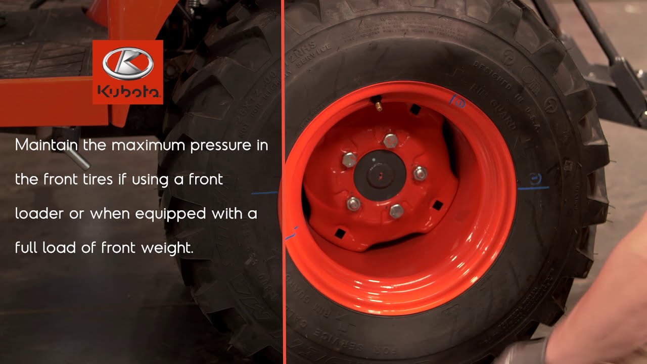 Kubota BX2380 Tire Pressure - YouTube