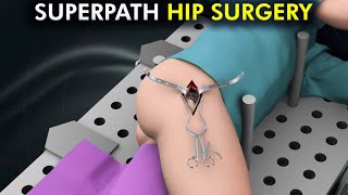 How Superpath hip replacement Surgery is Performed (3d animation)