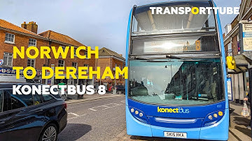 Norwich to Dereham | Konectbus Straight 8 | Realtime