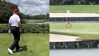 Donald Trump Hits Impressive Golf Shot Misses Hole-In-One By Inches