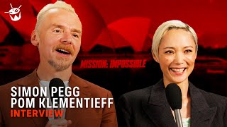 Simon Pegg & Pom Klementieff on their Mission: Impossible group chat and memes