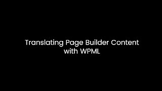 Translate Page Builder content with WPML