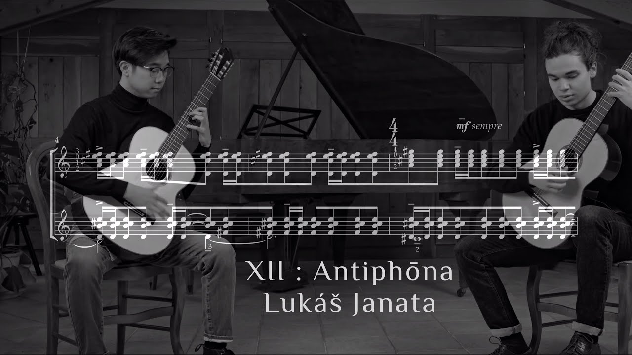 Lukáš Janata: XII: ANTIPHŌNA (2022): Bluvenduo | score follower