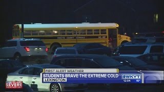 Students brave the extreme cold