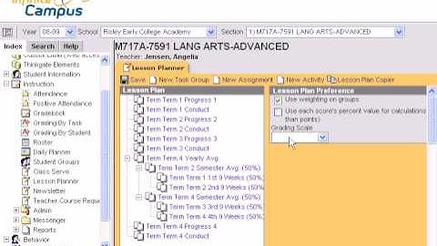 Setting up the Lesson Planner