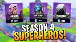 New Season 4 Battle Pass Superhero Themed Skins Fortnite Battle - new season 4 battle pass superhero themed skins fortnite battle royale duration 10 04
