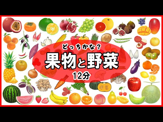 野菜と果物の名前】0歳から始める知育動画！やさい、くだもの、どっち