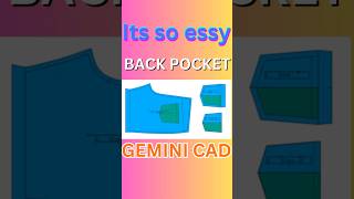 Back Pocket Pattern Making in Gemini CAD | Easy Garment Design Tutorial #shorts