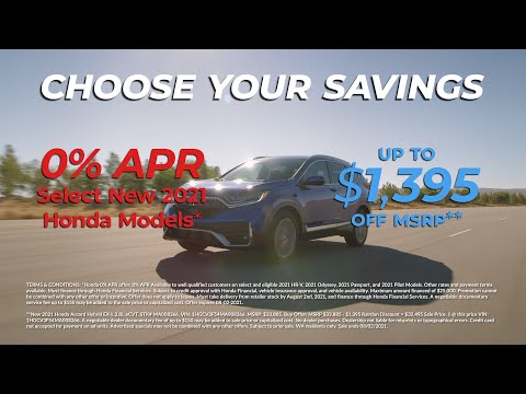Choose Your Savings! | 0% APR*, OR up to $1,395 Off MSRP** | Rairdon's Honda of Burien