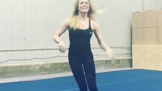 Caity Lotz Epic Backflip