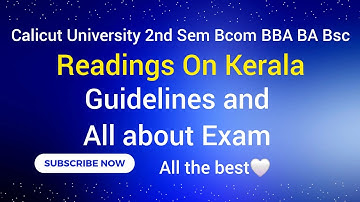 Calicut University 2nd Sem Readings On Kerala All about Exam | Guidelines
