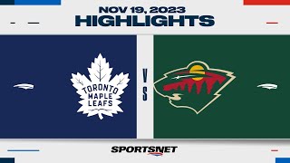 NHL Highlights | Maple Leafs vs. Wild - November 19, 2023 - Global Series Sweden