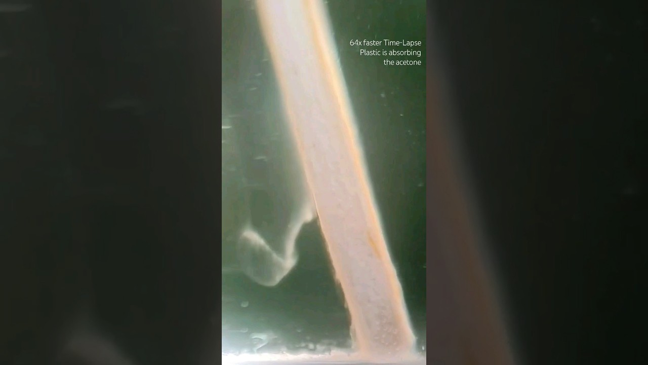 Plastic dissolved in acetone, time lapse.
