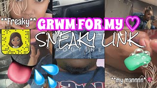 GRWM for my SNEAKY LINK | Skin care+ Feminine hygiene+ ho3 bag + Hair + Nails + outfit \& more.