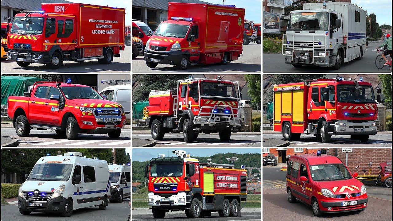 [FLF, Waldbrand TLF & GW-Schiff 🚒] ● Div. Einsatzfahrzeuge von Feuerwehr & Polizei in Calais 🇫🇷🚨👨‍🚒