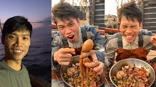 Fishermen eating seafood dinners are too delicious 666 help you stir-fry seafood Mukbang