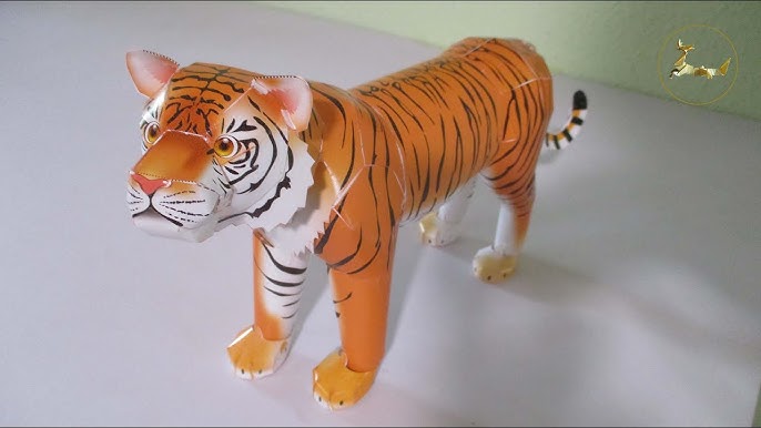 Tigre (macho, Em Pé) Papercraft 3d Digital.