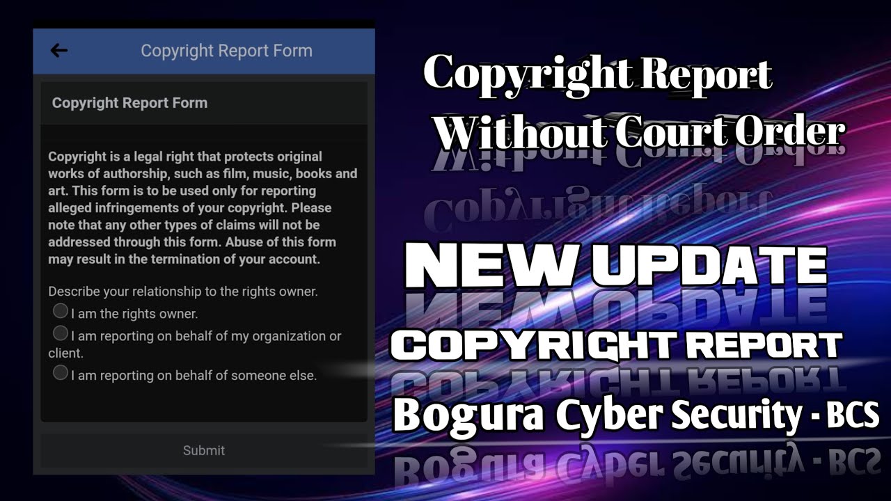 Copyright Report Without Court Order – New Update