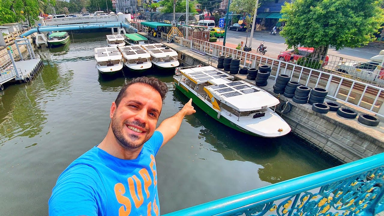 NEW ELECTRIC BOAT FOR FREE IN BANGKOK ( THE FIRST ELECTRIC,  DRIVERLESS FERRY IN THAILAND)