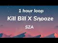 SZA - Kill Bill X Snooze - (Lyrics) 1 hour loop