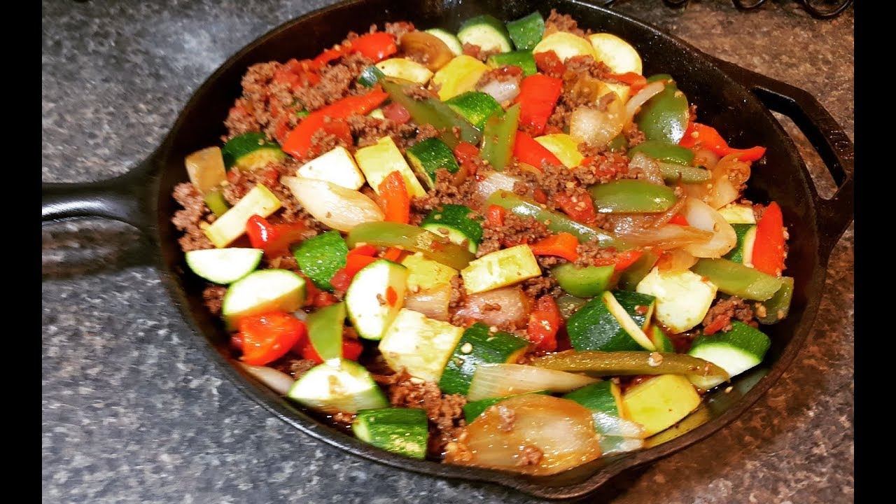 Beef And Vegetable Skillet Recipe/ Low Carb Recipes YouTube