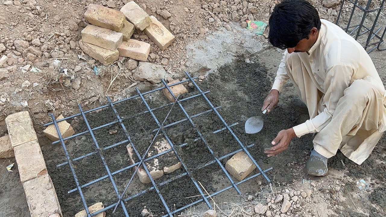 New House Construction Start | Concrete Pillar Foundation Work | Steel Columns Setup