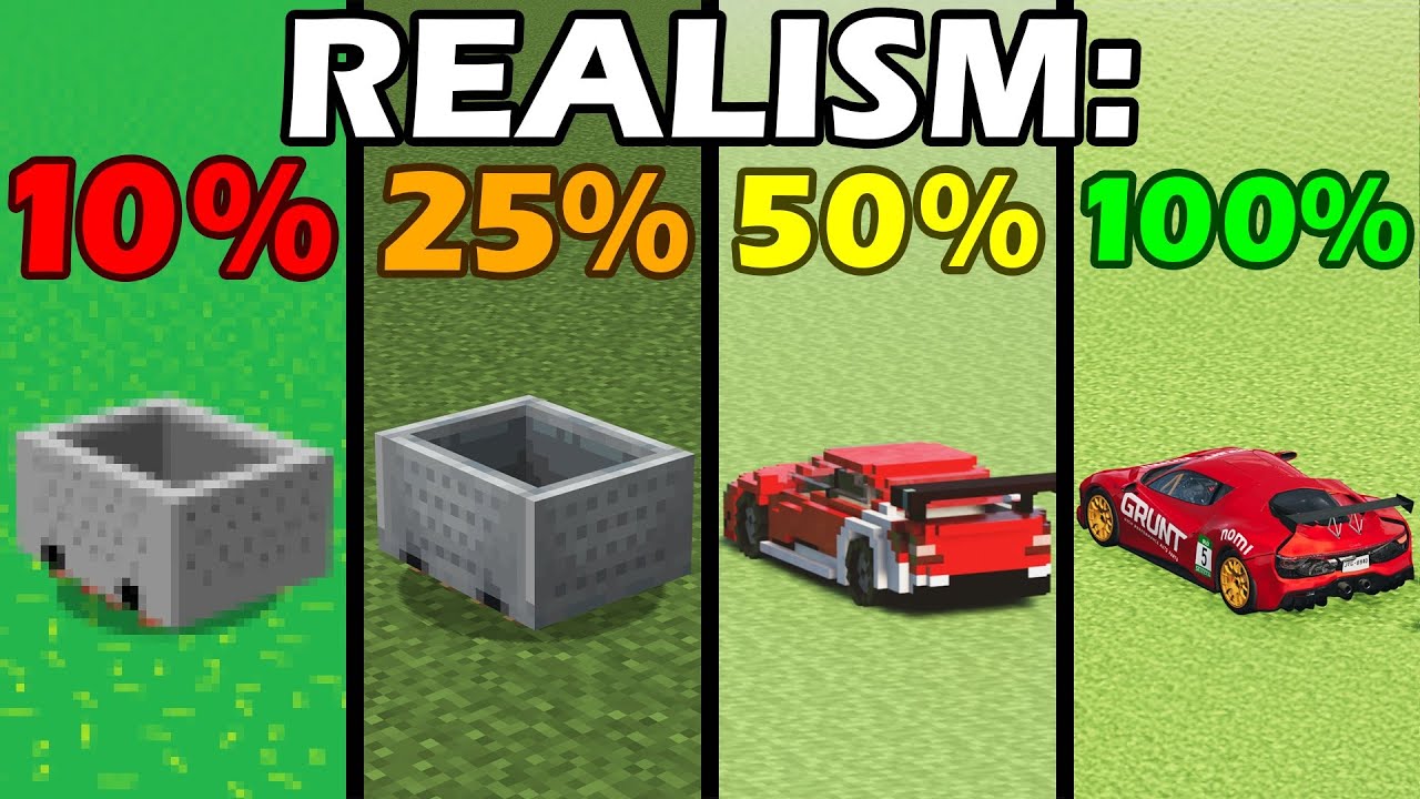 minecraft vehicles, but it gets more realistic - YouTube