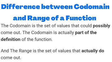 Difference between CODOMAIN and RANGE| introductory Calculus| MAT 103