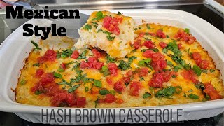 Easy Hashbrown Casserole | Cracker Barrel copycat recipe with a Mexican twist!