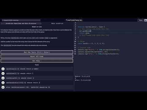 Stand in Line - Free Code Camp Help - Basic Javascript - Algorithms and Data Structures