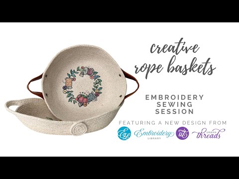 How to Embroider on a Cotton Clothesline Rope Basket - The Birch Cottage