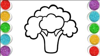 How to draw a cute cauliflower 🥦 for kids and toddlers / vegetables drawing easy