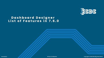 BDB 7.6 - Dashboard Designer Features