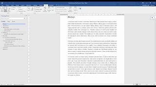 Using the Navigation pane in Microsoft Word for Large Dissertation (over 8000 words)