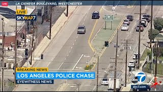 FULL CHASE: LAPD chasing murder suspect on surface streets in Los Angeles screenshot 3