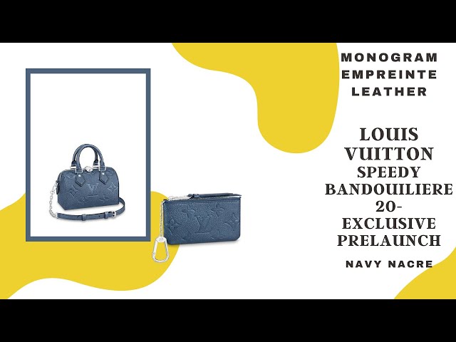 Louis Vuitton Blue Nanogram Monogram Embossed Leather Speedy Bandouliere 20 Bag