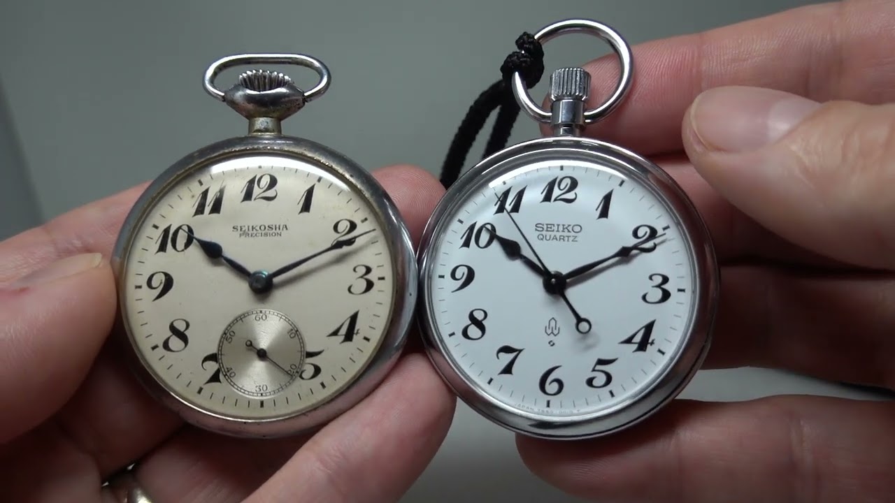 Seikosha and Seiko railway pocket watches - one from 1984, one 