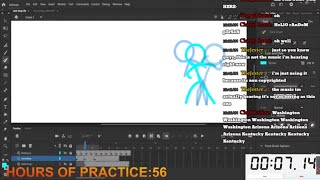 Practice animation and drawing: Live 53 (1,000 hours challenge)