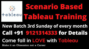 Scenario Based Tableau Training - 5 Kick off Session (Check Description for Details)