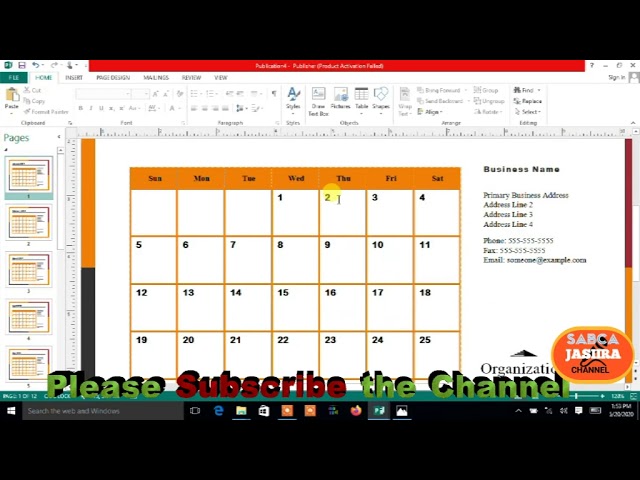 How to make a Calendar on Microsoft Publisher l MS Publisher - YouTube